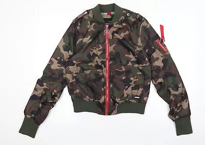 Buy Cotton On Womens Multicoloured Camouflage Bomber Jacket Size 38 Zip • 6.75£