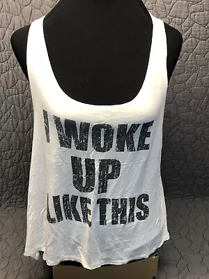 Buy Triumph~ I Woke Up Like This Tank Top ~ Ivory  ~ Flowy~ Top Size M • 2.39£