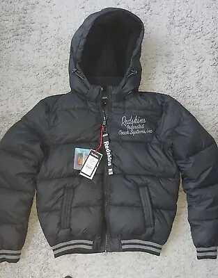 Buy Redskins Mens Down Jacket Small Medium Black Quilted Warm Winter  Hooded Coat • 22.16£