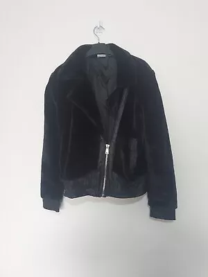Buy Ladies Short Black Faux Fur Jacket/Noisy May/size M/RRP £55/NEW • 19.99£