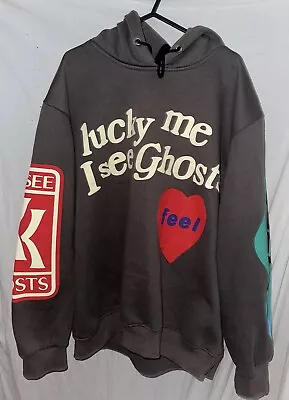 Buy Grey Hoodie “Lucky Me I See Ghosts Size” XL Graphic Hoodie Jumper - KAYNE WEST • 10£