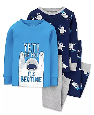 Buy Nwt 4 10 8 7 Yeti Bedtime Monster Pajamas Carters Birthday Christmas Hanukkah Pj • 29.13£