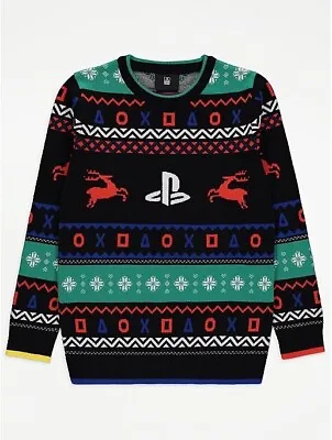 Buy Boys/Kids Official PlayStation Knitted Gaming Christmas Jumper Age 10-11 • 25£