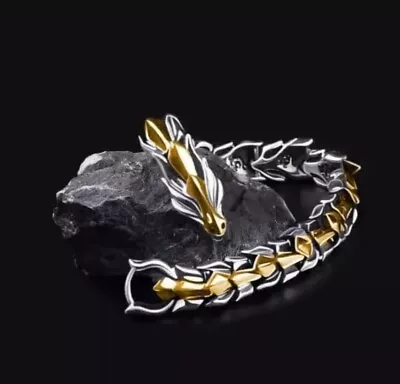Buy Unique 3D Handmade Dragon Bracelet Gothic Jewelry Hip Hop Biker Bangle For Men • 9.95£