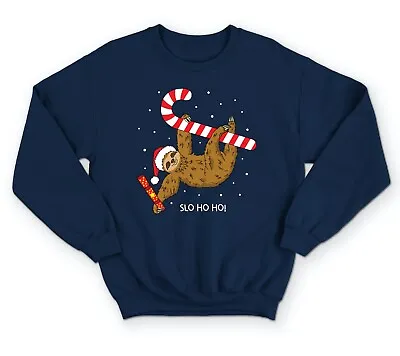 Buy Slo Ho Ho Sloth Christmas Jumper Sweatshirt Funny Merry Slothmas Cute Xmas • 25.99£