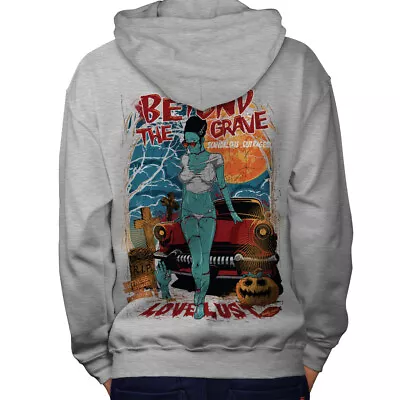 Buy Wellcoda Beyond The Grave Zombie Mens Hoodie, Love Design On The Jumpers Back • 25.99£