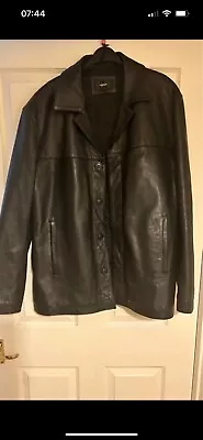 Buy Next Leather Jacket Black Leather Mens Jacket Size Large L • 20£