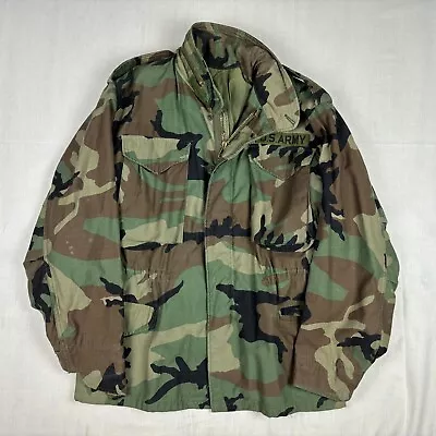 Buy US Army M65 Woodland Jacket Combat Field Coat Outdoor Work Army - Small Short • 29.95£