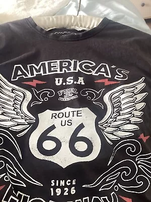 Buy Officially Licensed Route 66 Logo Men's T-Shirt  XXL  Used • 6£