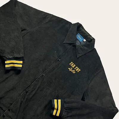 Buy Vintage Cord Varsity Jacket Mens XXXL Black Corduroy Coat 90s Gem Sportswear USA • 34.99£