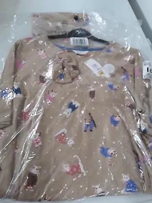 Buy Ladies Cotton Rich Pyjamas With Scrunchie Rich Amber Colour Size 14 • 18£