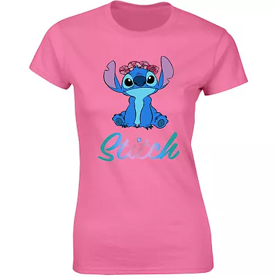 Buy Ladies T-Shirt Lilo And Stitch Ohana Xmas Gift Womens Funny Christmas Top • 8.99£