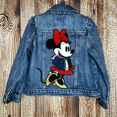 Buy Baby Gap Kids Disney Minnie Mouse Patch Denim Jean Jacket Size 6 • 39.40£