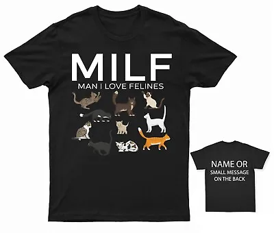 Buy MILF Man I Love Felines Cat Tiger Lion T-Shirt Personalised Gift Customised Name • 13.95£