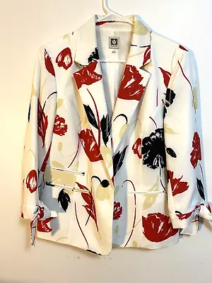 Buy Vintage Anne Klein Women's Floral Jacket Size Large • 20.84£