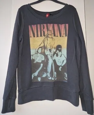 Buy Nirvana Sweatshirt Grunge Rock Band Merch Jumper Size 10 Kurt Cobain Dave Grohl • 15.30£