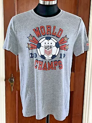 Buy Homage 2019 World Champs USA Womens Soccer T-Shirt XL Gray Futbol Cup • 18.94£