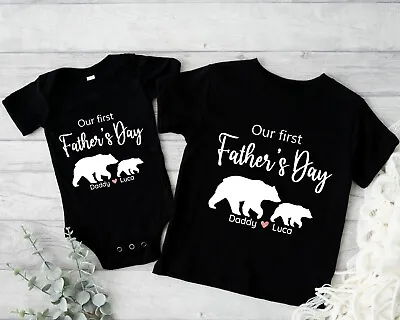 Buy Our First Father's Day | Dad And Baby Matching T-shirt Baby Vest • 14.99£
