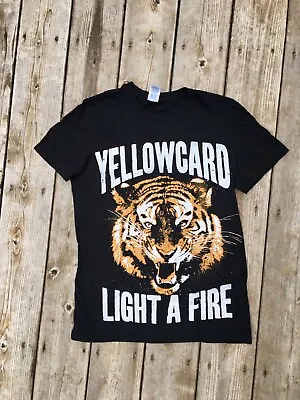 Buy Yellowcard T Shirt Women’s Small Black Light A Fire Band Tee Music Rock • 11.40£