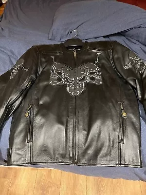 Buy City Of Leather Skulls Range Biker Jacket. Harley Davidson Biker Style. • 90£