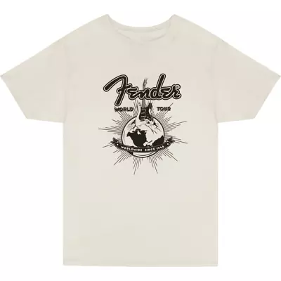 Buy Official Fender World Tour Unisex T-Shirt In Vintage White • 18.99£
