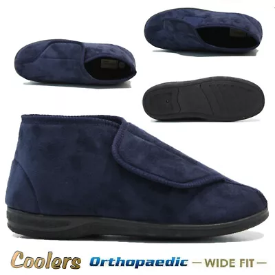 Buy Mens Diabetic Orthopaedic Winter Warm Easy Close Wide Fit Shoes Slippers Size • 11.95£