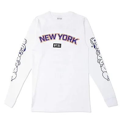 Buy NEW BTS BT21 Crewneck Long Sleeve Shirt 100% Cotton Official Line Friends Unisex • 28.50£