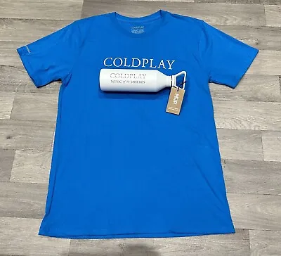 Buy Coldplay Limited Edition Music Of The Spheres World Tour Water Bottle & T Shirt • 55£
