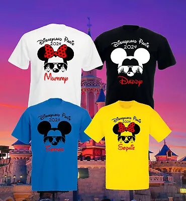 Buy PERSONALISED DISNEY Minnie Mickey Paris 2024 Family T-Shirt,Unisex Adult Kid Tee • 9.99£