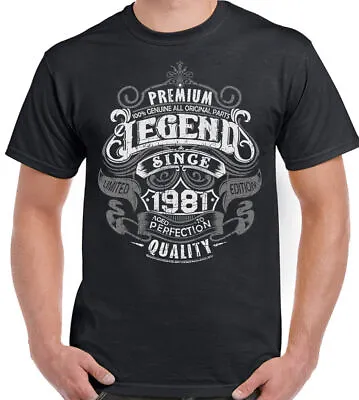 Buy Premium Legend Since 1981 43rd Birthday Mens Funny T-Shirt 43 Year Old Top • 11.95£