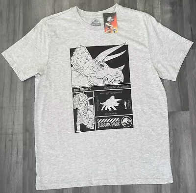 Buy Official Jurassic World Triceratops Grey T-Shirt Size L • 8£