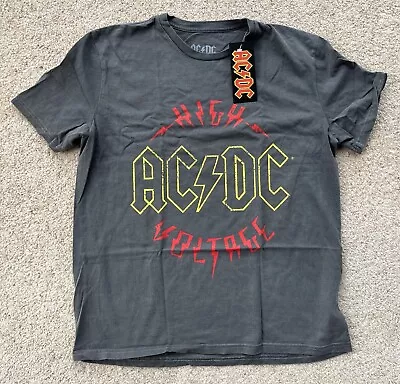 Buy AC/DC Officially Licensed T-shirt Mens Size M/L Short Sleeve In Grey BRAND NEW • 9.95£