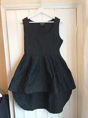 Buy Used VGC Dracula Clothing Dipped  Hem Black Brocade Dress UK 10 Gothic • 22£