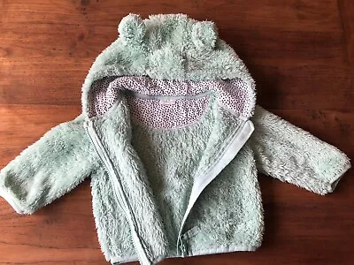 Buy Next Baby Fleeced Pale Green Hoodie Jacket 6-9 Months • 3£