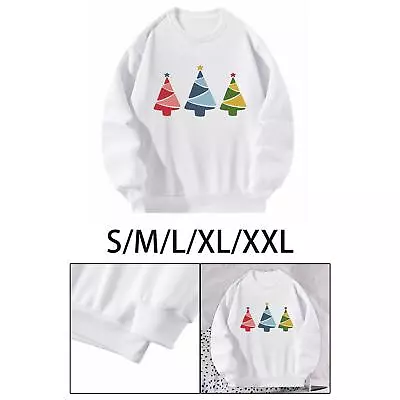 Buy Women's Crewneck Sweatshirt Xmas Tree Trendy Simple Printed Gift Pullover • 9.13£