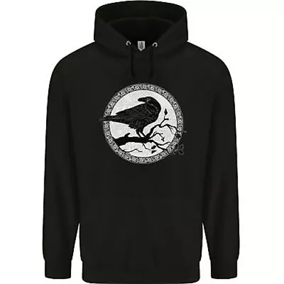 Buy Viking Crow Celtic Norse Valhalla Odin Thor Mens 80% Cotton Hoodie • 24.99£