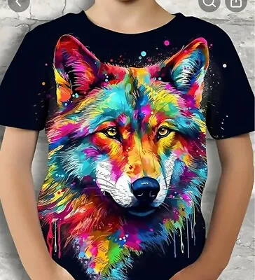 Buy Cool Wolf Graphic T Shirt Boys • 9.99£