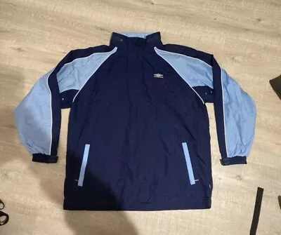 Buy Umbro Jacket Mens Lightweight Full Zip Blue Navy Vintage Size XL Retro • 20£