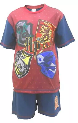 Buy Harry Potter Boys Shortie Pyjamas Hogwarts House Emblems Cotton PJs - Age 5-6 • 8.99£