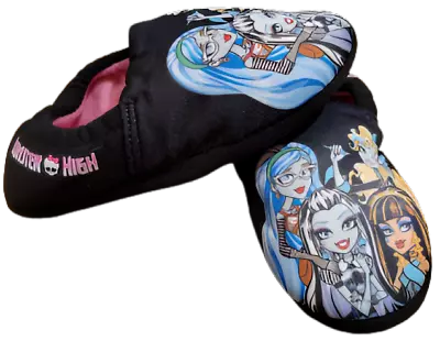 Buy Girls Monster High 3d Big Vamp Elasticated Slip Ons Slippers Shoes,sizes 10-2 • 7.99£