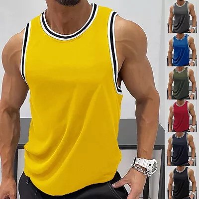 Buy Mens Muscle Gym Vest Racer Back Tank T-Shirt Vest Training Top Basketball Jersey • 9.99£