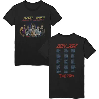 Buy BON JOVI  - Official Licensed  Unisex T- Shirt -  Tour '84 - Black Cotton • 17.99£