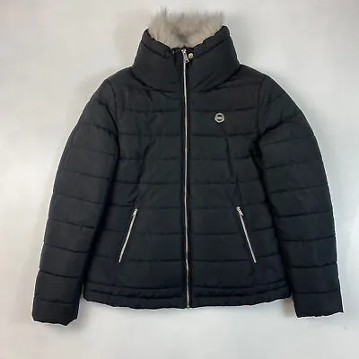 Buy Women’s Black Diesel Puffer Jacket Fur Collar , Size M • 37.95£