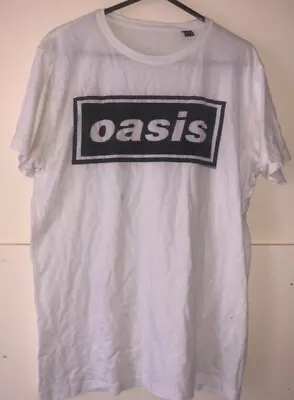Buy Oasis T Shirt Indie Rock Band Merch Logo Tee Noel Liam Gallagher Britpop Size M • 8.95£