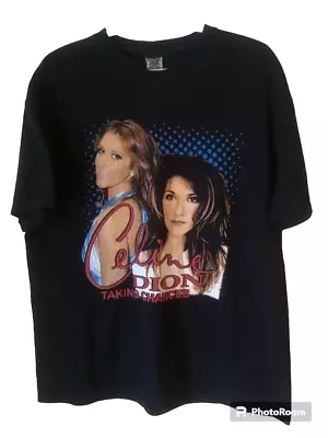 Buy Celine Dion 2008 Taking Chances World Tour 2008 Rap Tee Y2K T Shirt L • 112.40£