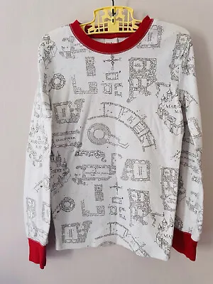 Buy Girls Mini Boden Harry Potter Christmas Pajamas PJ’s GUC Marauders Map • 0.79£