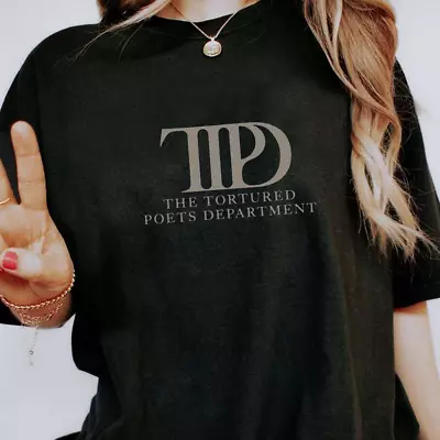Buy Tortured Poets TTPD Merch Department Tee Swift Swiftie Taylor Shirt Black • 20.27£