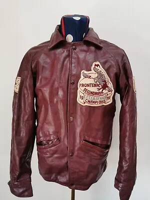 Buy Vintage Leather Baseball/ Varsity Jacket Size 40 Tall  Americana • 85£