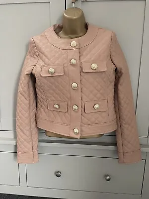 Buy River Island Pink/Peach Faux Fur Jacket Size 8 BNWOT RRP £65 • 25£
