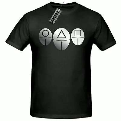 Buy Squid Game T Shirt, (Silver Slogan) T Shirt, Children's Squid Game Mask T Shirt • 6.50£